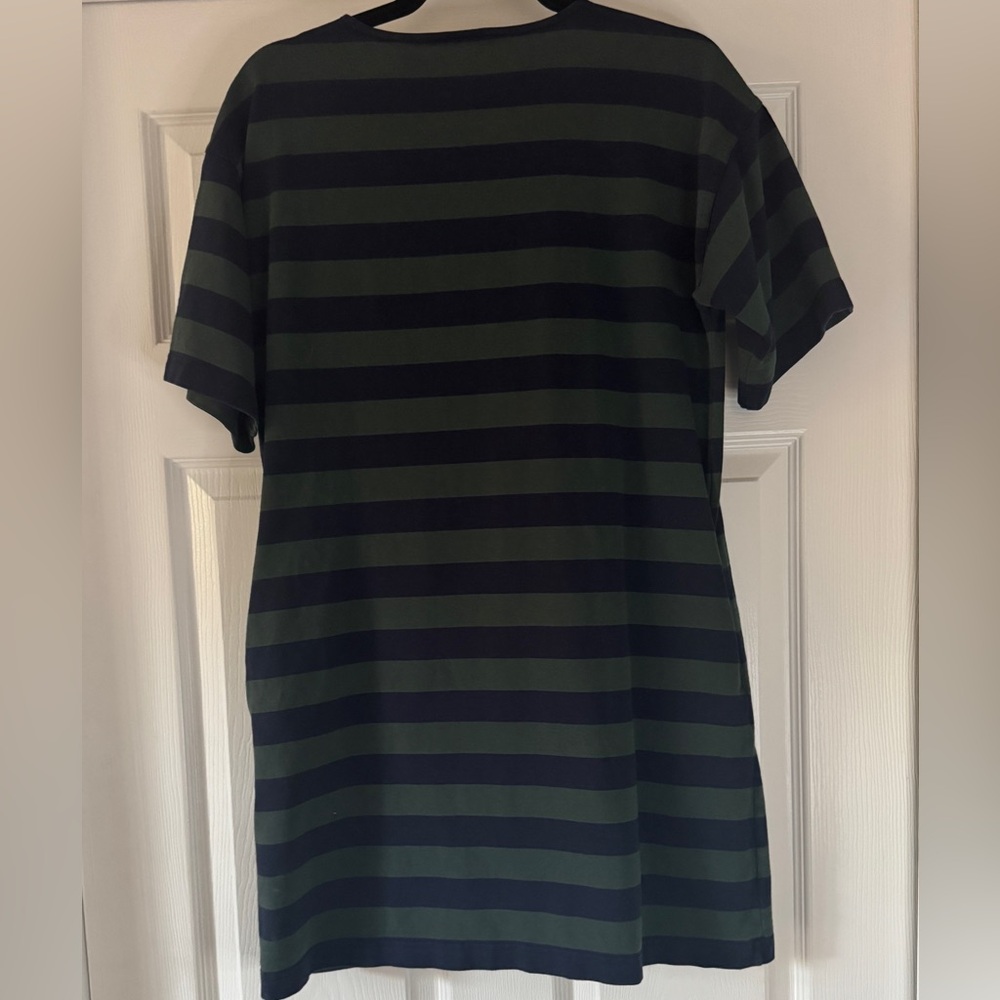 Tory Burch Rugby Stripe Preppy Navy and green t shirt Dress